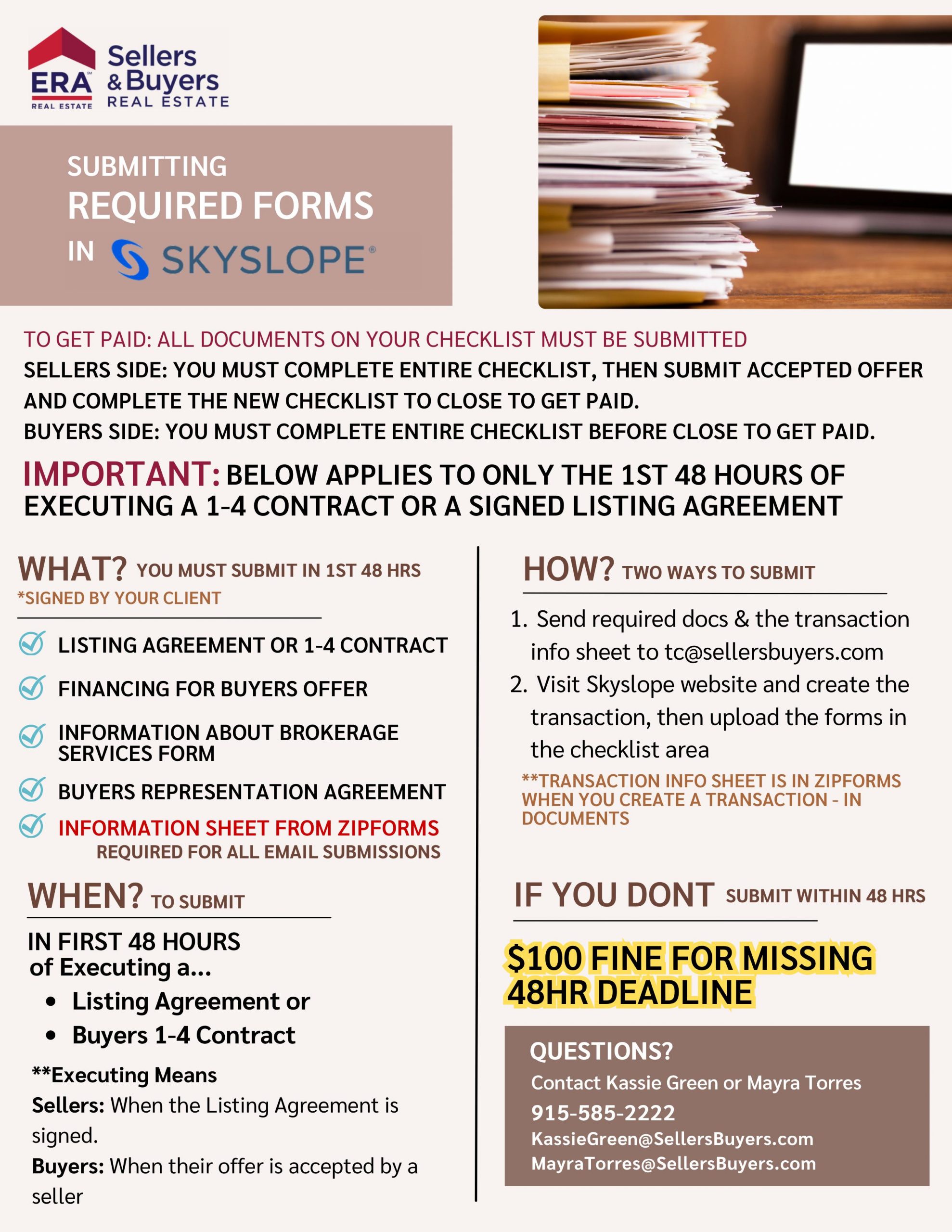 SkySlope Rule PDF - How to submit